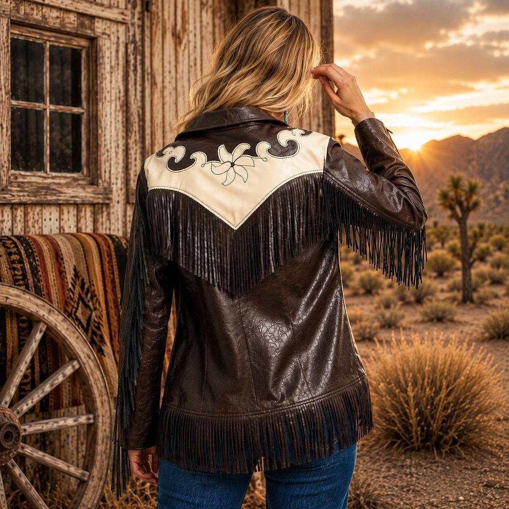 NWT Wrangler x Lainey Wilson Limited Edition Fringe Western Jacket Brown Women L